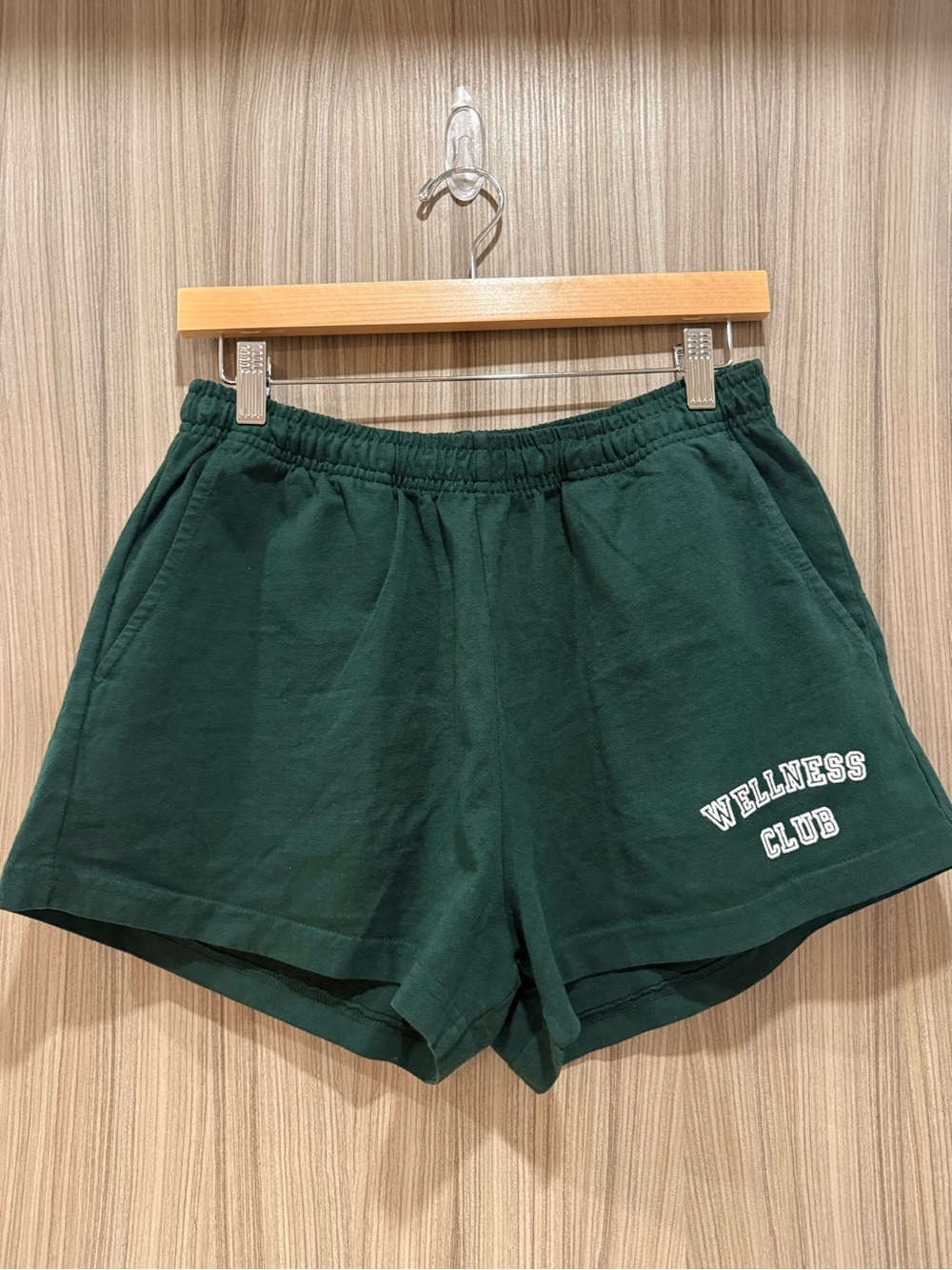Sporty & Rich Wellness Club Sweat Shorts - Forest Green - Size M - Picture 1 of 3